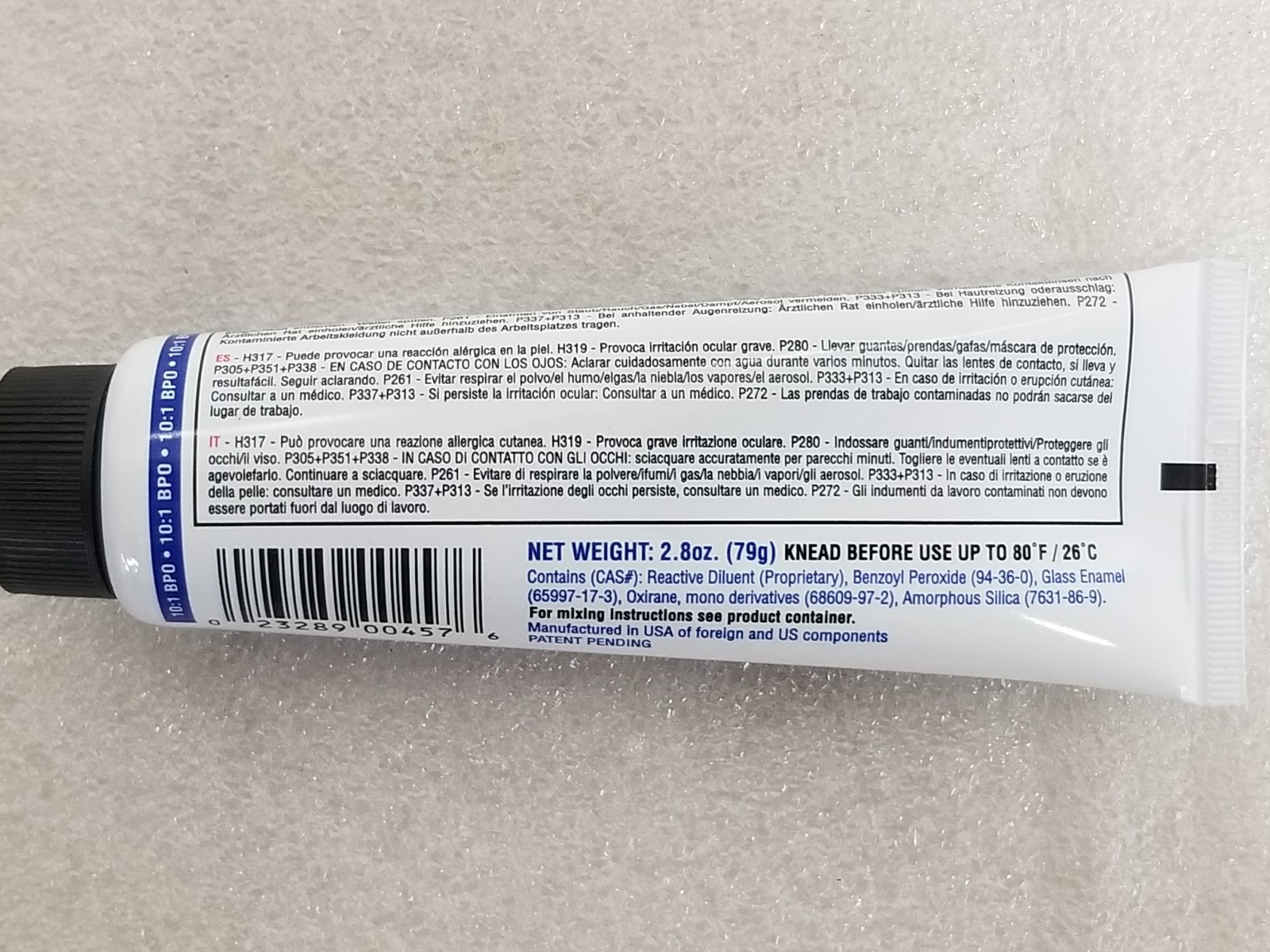 EVERCOAT 100457 Quantum 10:1 BPO Catalyst Low-Temp Paste 2.8Oz Tube 12/Box