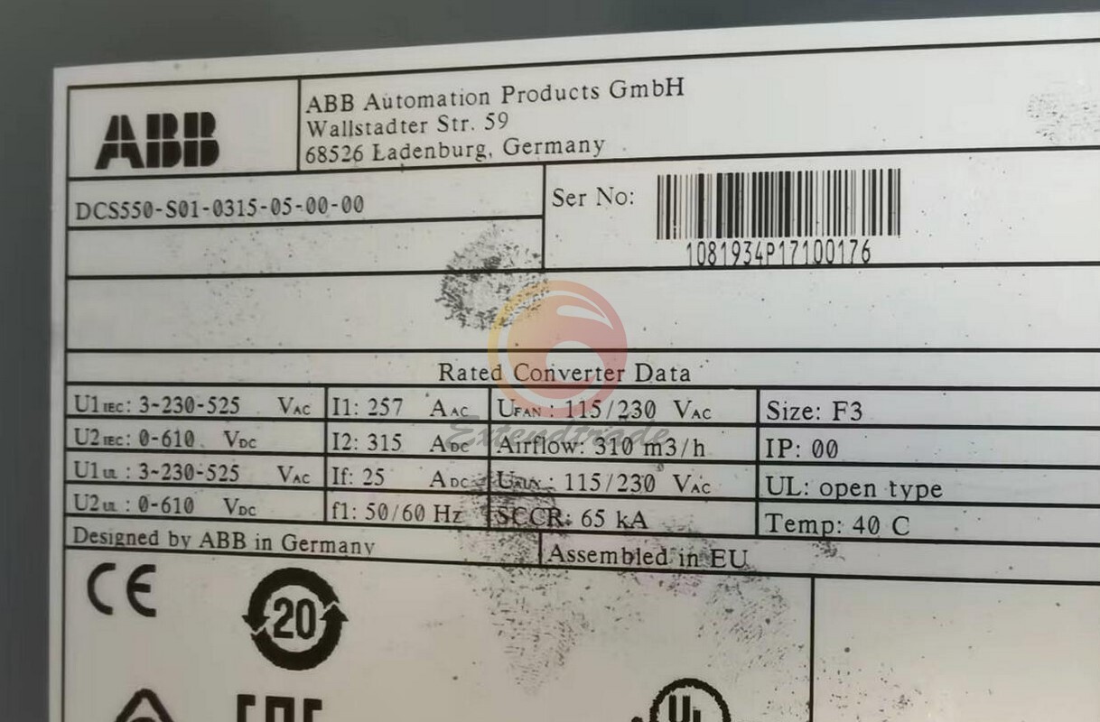 ONE USED ABB DC governor DCS550-S01-0315-05-00-00