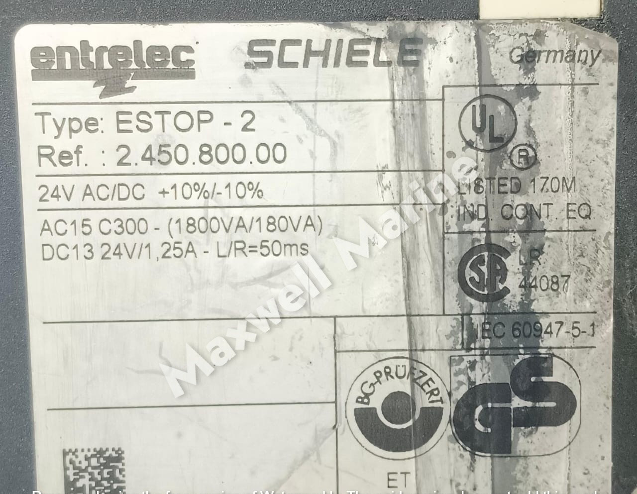 ENTRELEC SCHIELE ESTOP-2 MECOTRON EMERGENCY STOP RELAY 2.450.800.00