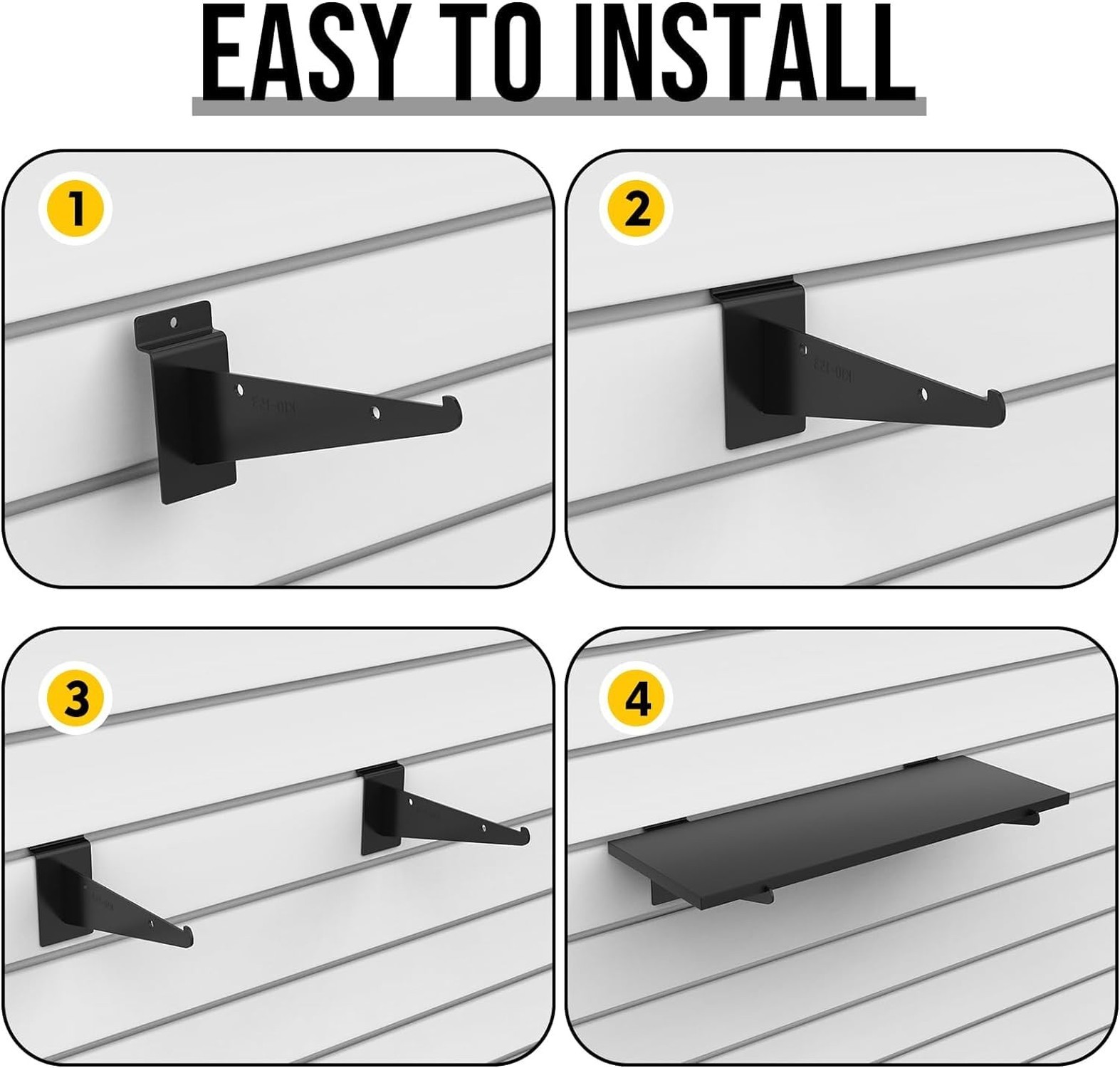 8 Pack Wooden Slatwall Shelf, 23.6″D x 11.8″W Slatwall Shelves with Metal Bra…