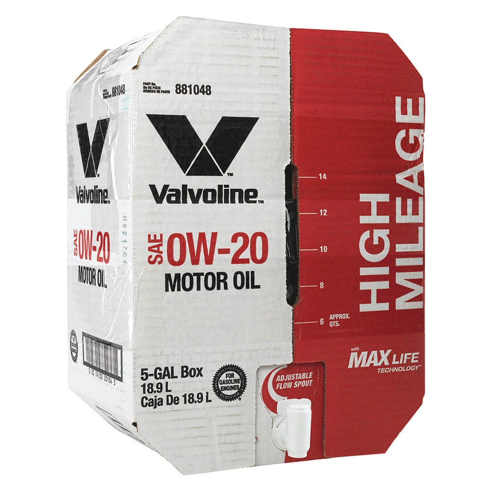 VALVOLINE 881048 Motor Oil,5 gal. Sz,0W-20 SAE Grade,Box 453C09