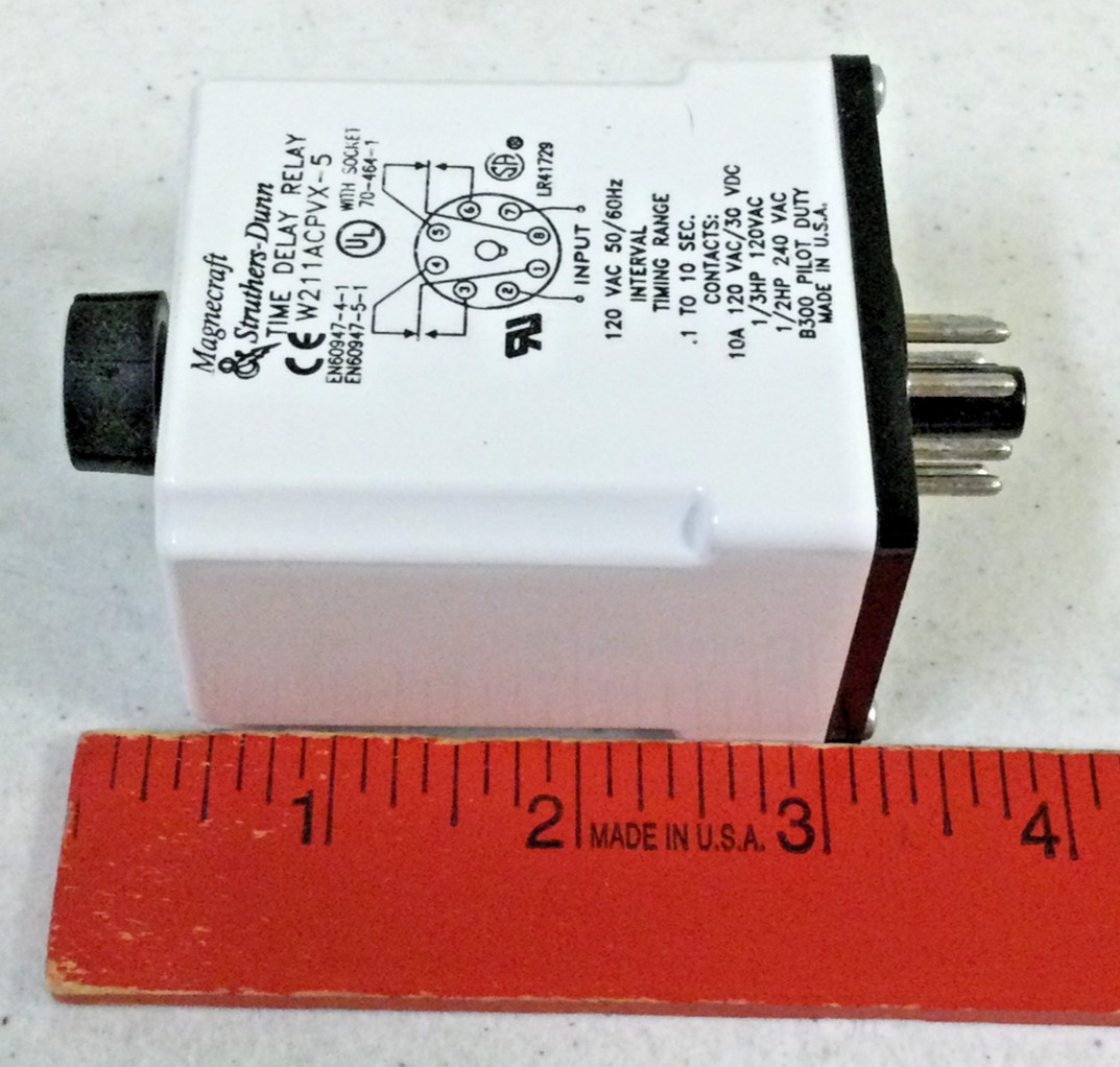 NEW, MAGNECRAFT W211ACPVX-5 120VAC TIME DELAY RELAY, FREE SHIPPING