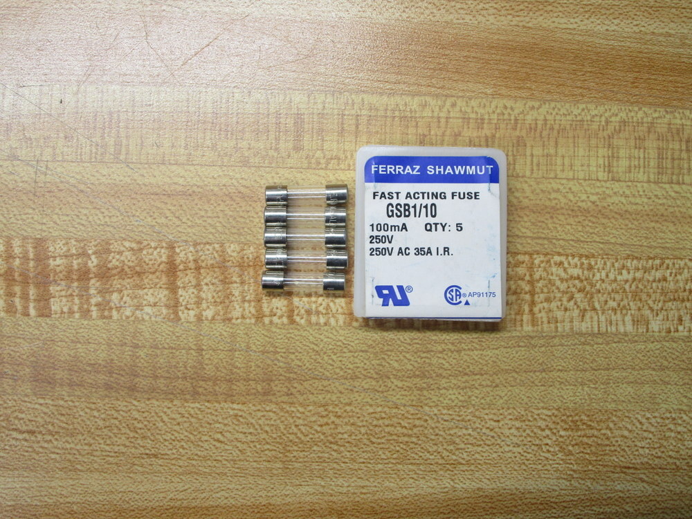 Gould Shawmut Ferraz Mersen GSB1/10 Fuse Cross Ref 1CC58 Fine Wire (Pack of 10)