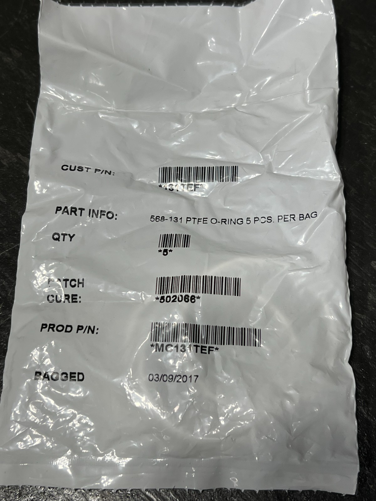 586-131 ptfe orings 5pcs mc131tef nos