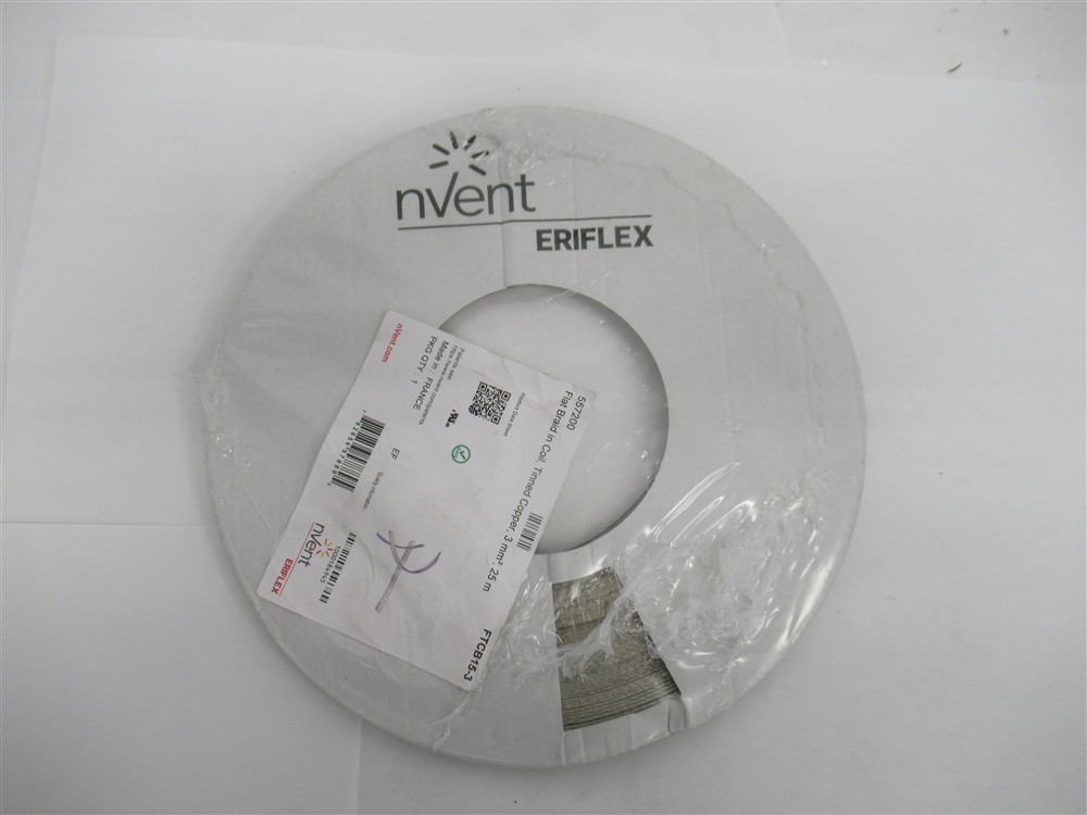 nVert 557200 , FTCB15-3 , Flat Braid In Coil , Tinned Copper , 3mm , 25 m