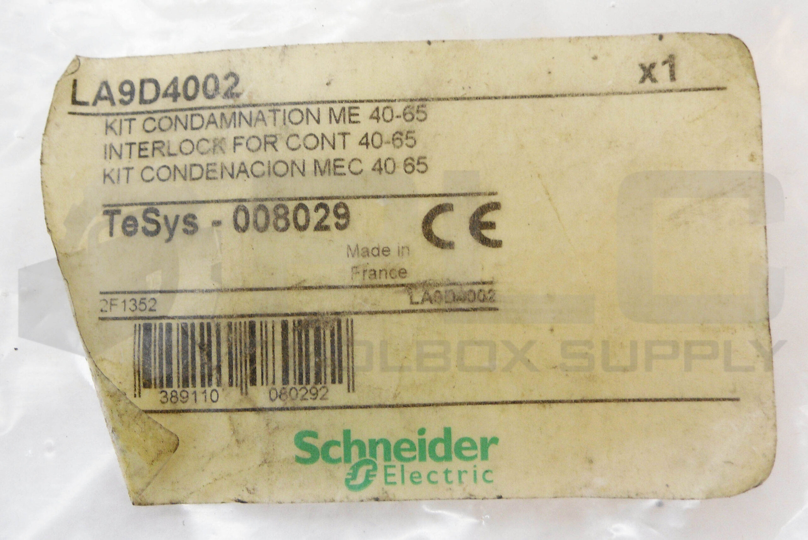 NEW SCHNEIDER ELECTRIC LA9D4002 INTERLOCK KIT 008029 *READ*