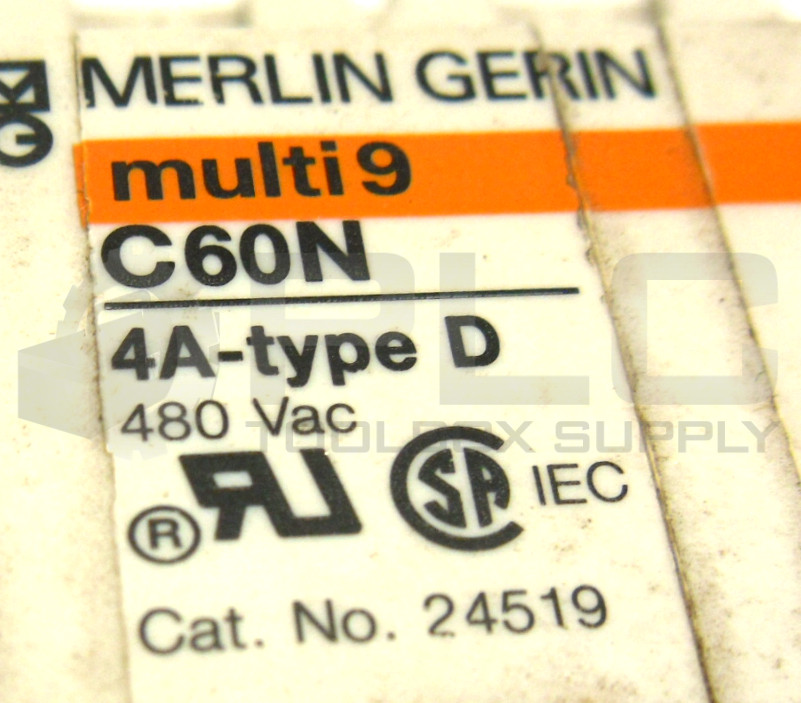 MERLIN GERIN 24518 2 POLE CIRCUIT BREAKER C60N 4A TYPE D