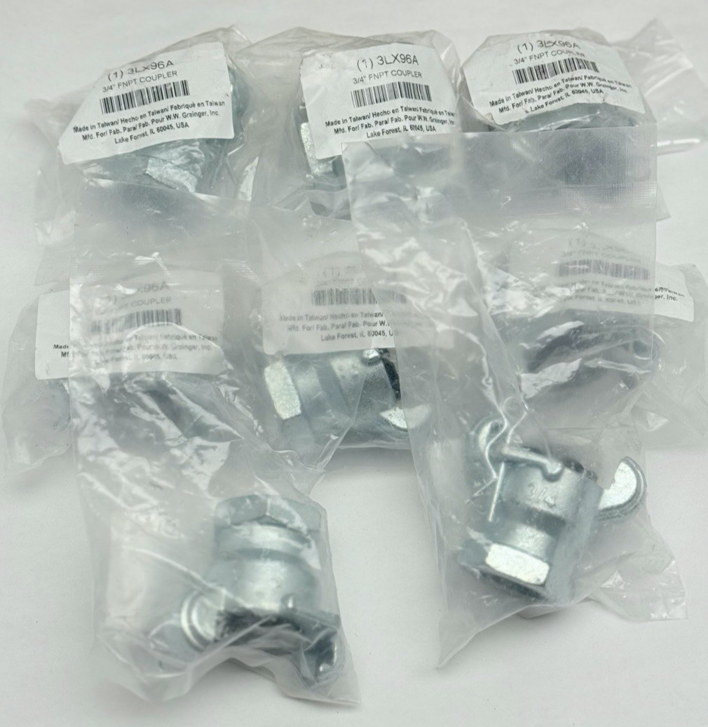 Lot Of 8, 3LX96A Grainger Coupler 3/4″ FNPT