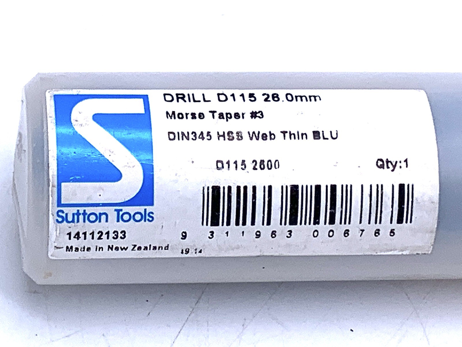Sutton D115 26mm Number 2 Morse Taper Shank Drill Bit HSS D1152600