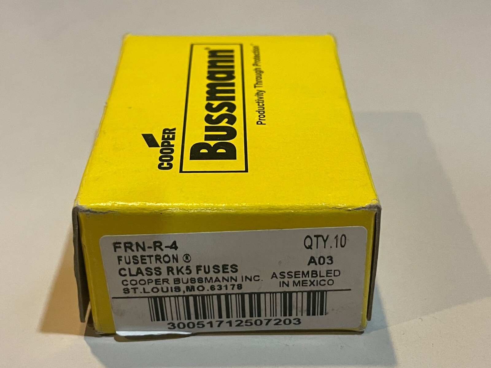 BUSSMANN FRN-R-4 FUSETRON Class RK5 Fuses – 10 in Box