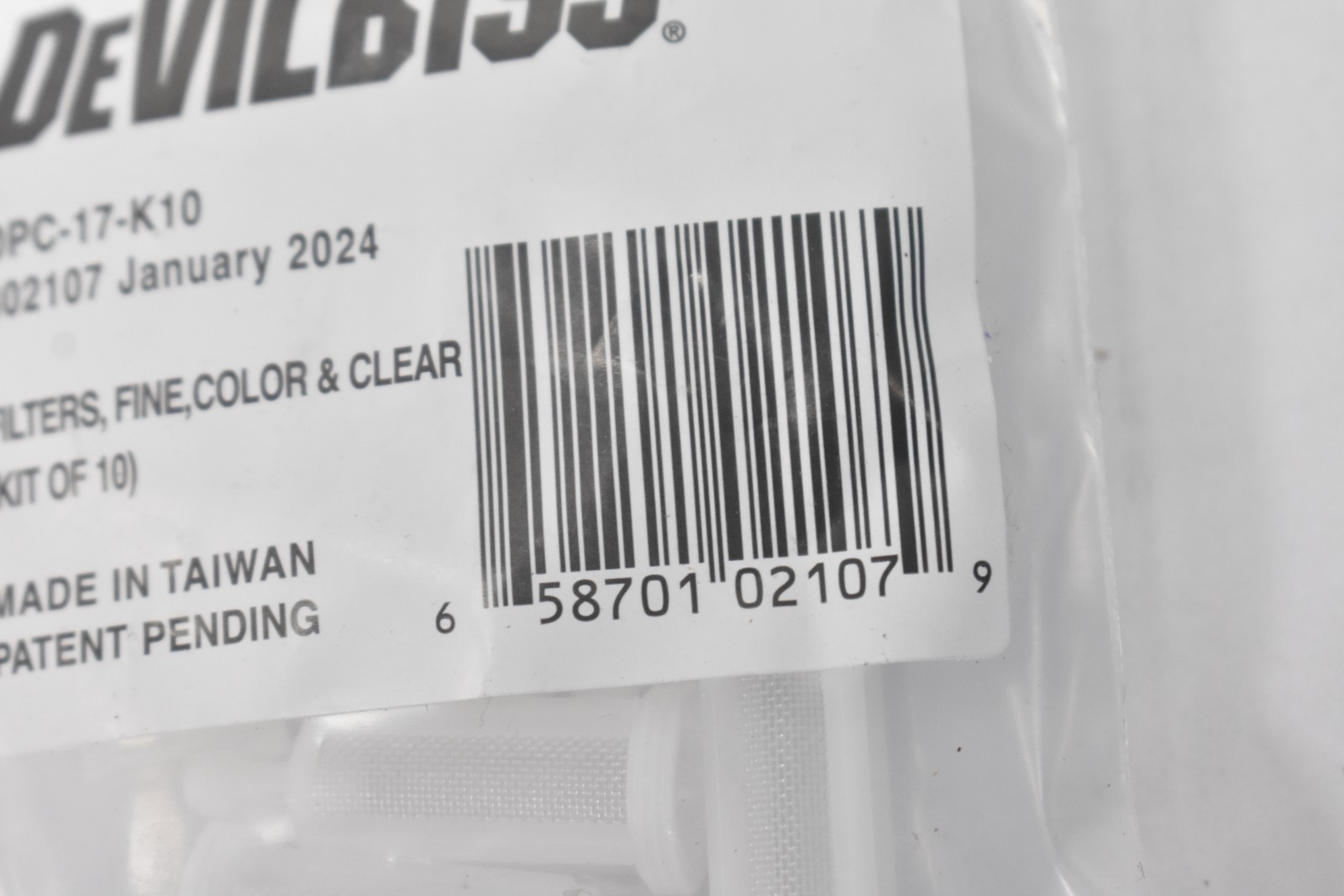 DeVilbiss DEV-DPC17K10 Dekups Fine Filter 300 Micron Color & Clear 10 Pack