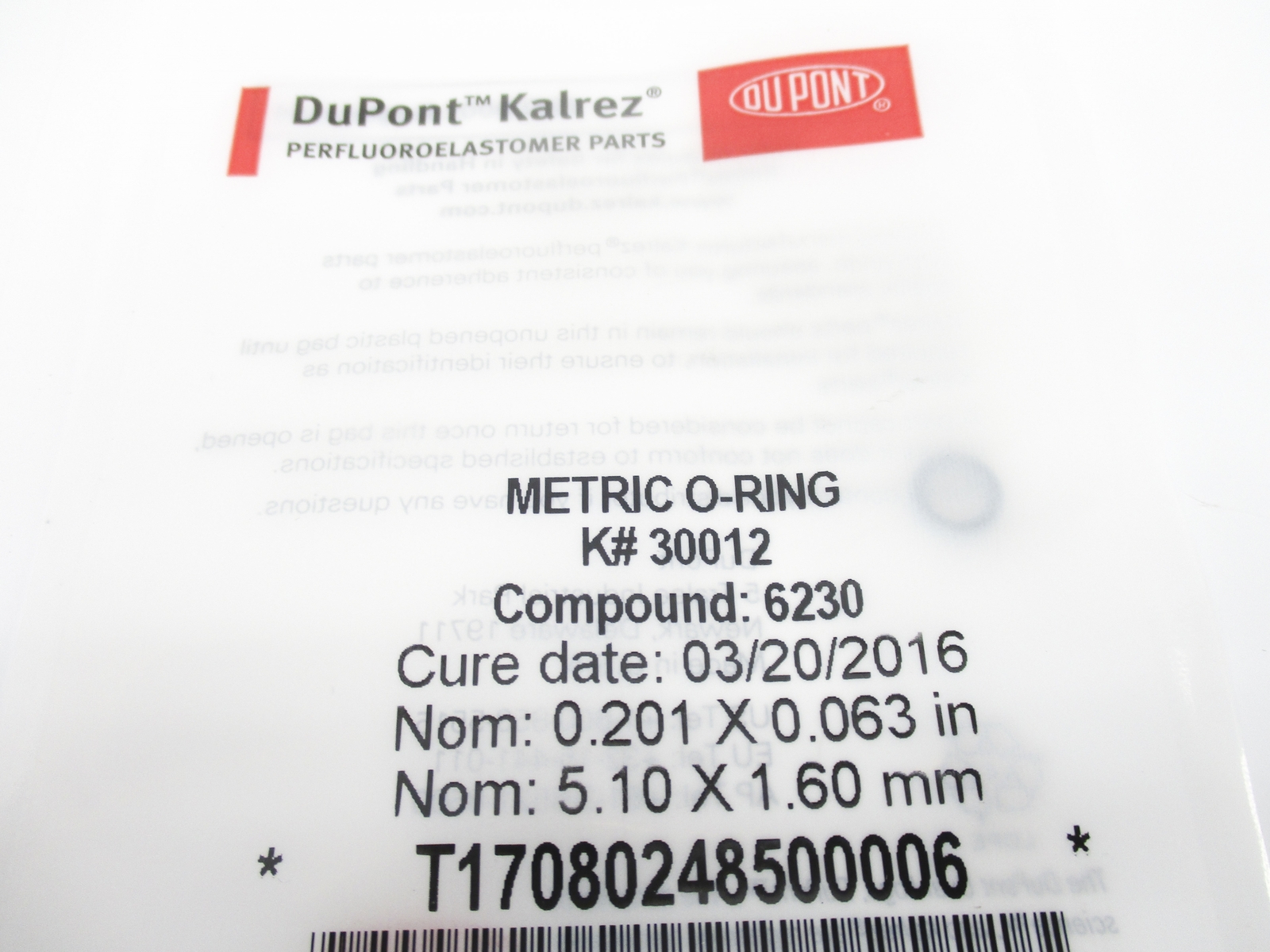 DUPONT KALREZ K#30012 NSMP