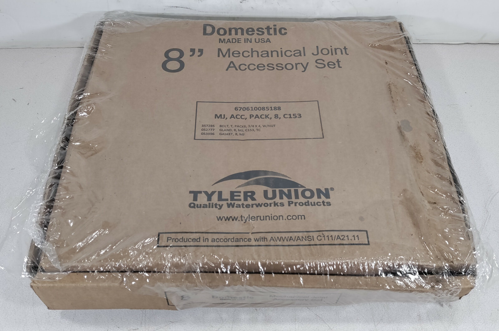 1 NEW TYLER UNION 670610085188 DOMESTIC MECHANICAL JOINT ACCESSORY SET 8” NIB