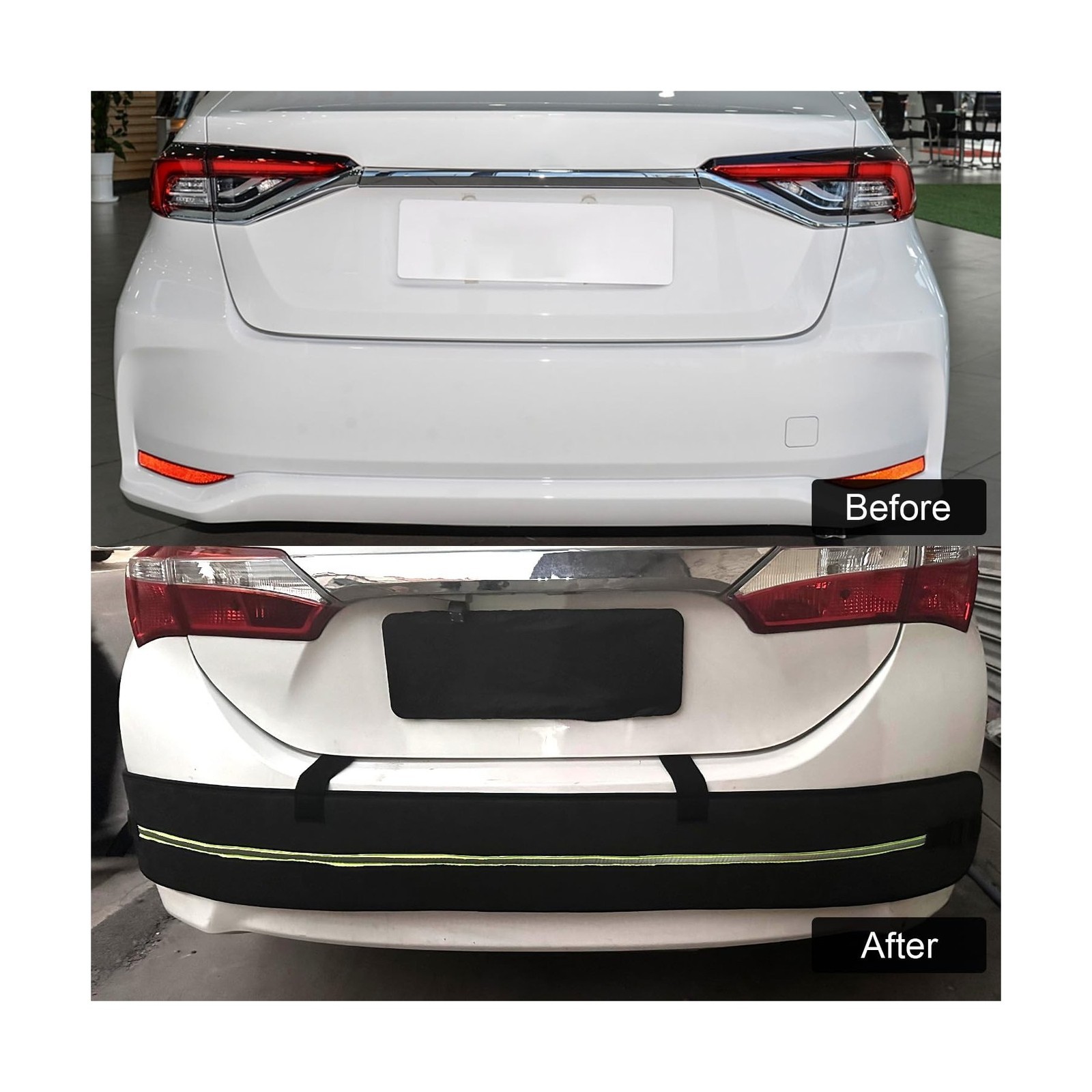 Rear Bumper Guard – 72x8x0.4in – w/ Safety Reflector – Fit For Car