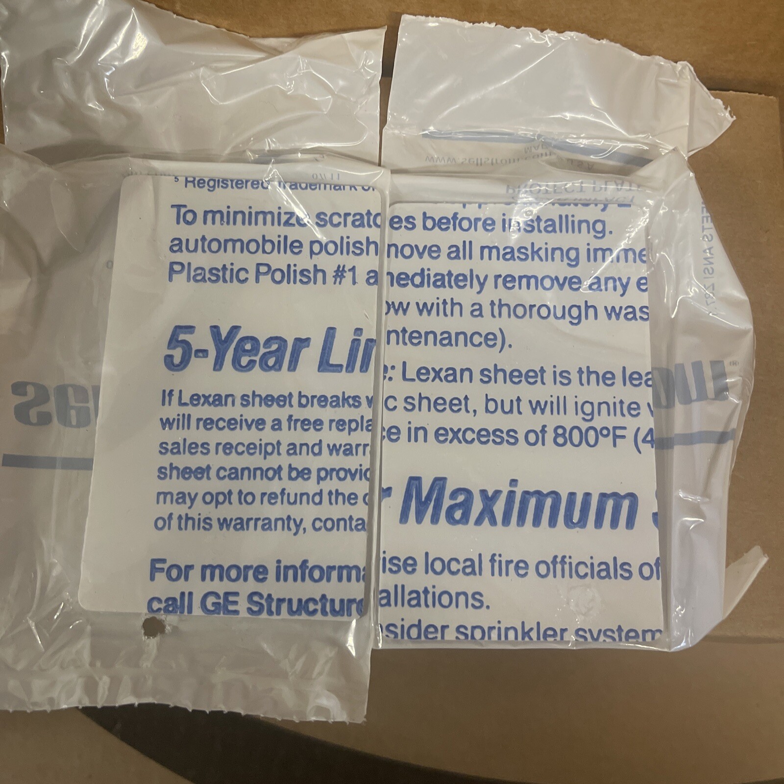 SELLSTROM 18403 CLEAR IMPACT PROTECT PLATE 2.6″ X 4.25″ MADE IN USA (LOT OF 20)