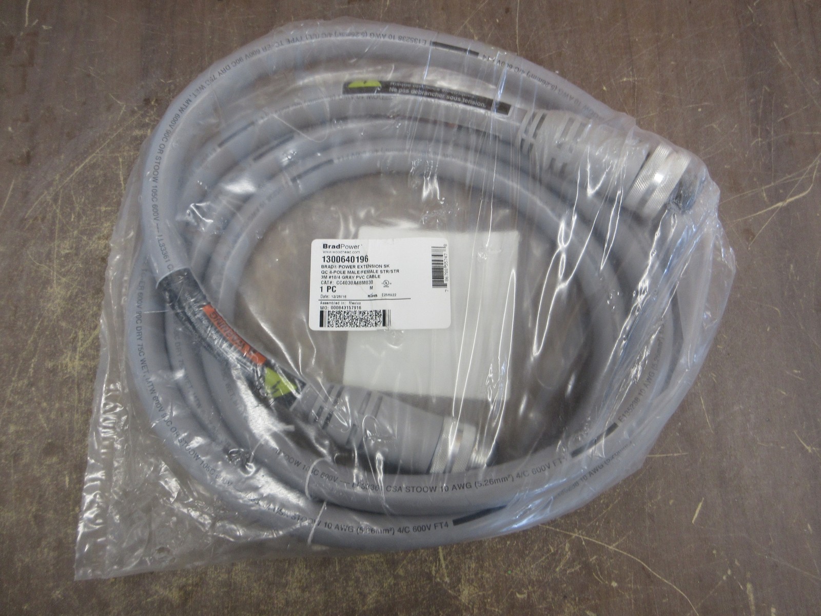 Woodhead Brad Power Extension Cordset CC4030A48M030 Length: 3m New Surplus