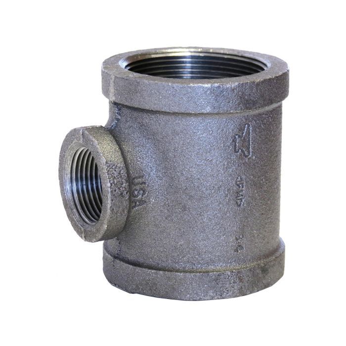 Reducing Tee, 1x1x3/4 in FNPT, 150 lb, Galvanized Malleable Iron