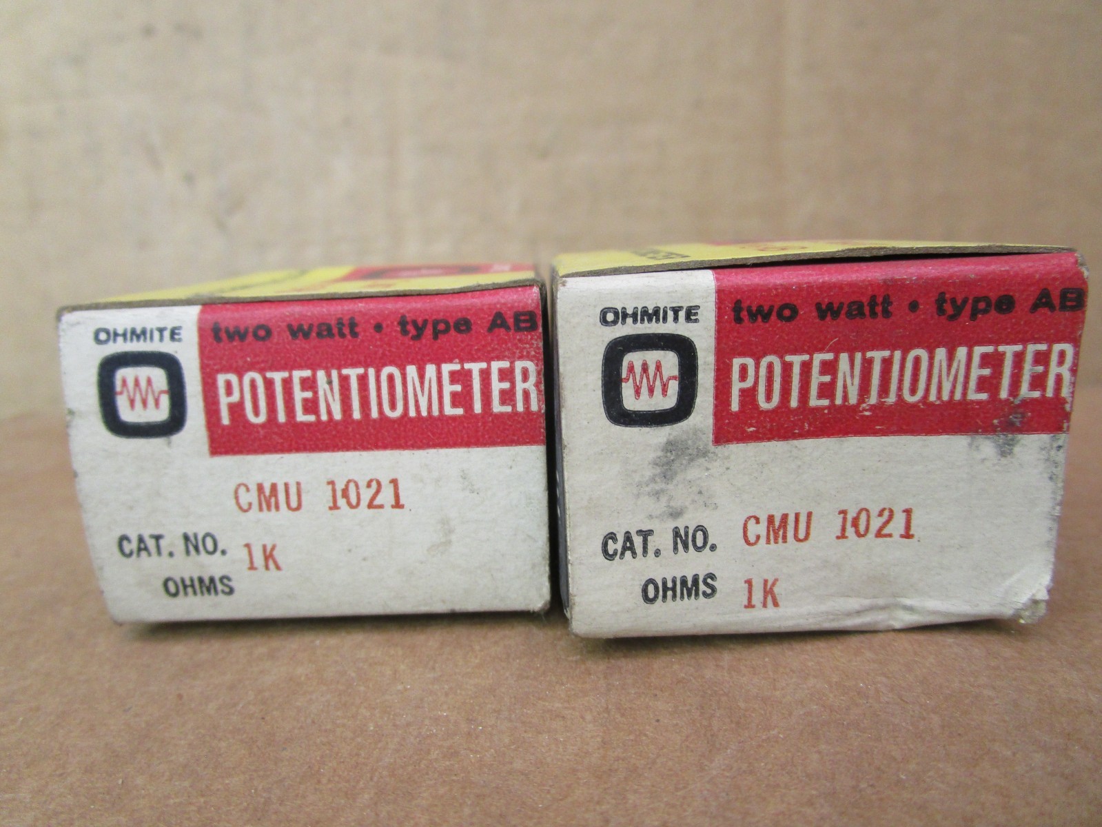 New Open Box Lot of 2 Pieces Ohmite RV4NAYSD102A CMU 1021 Ohms 1K 51555LR