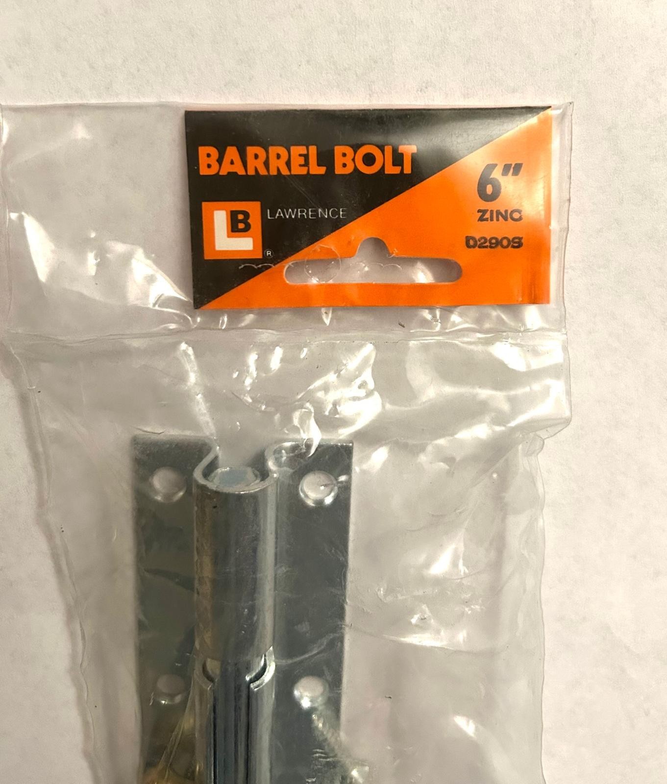 LAWRENCE D290S-ZN 6″ Barrel Bolt NOS