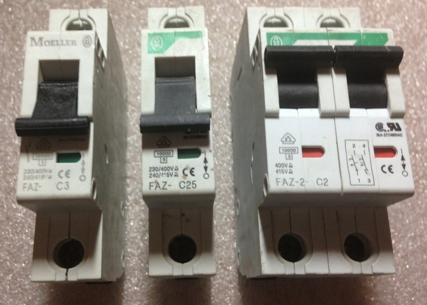 EATON MOELLER FAZ-C3 @ FAZ-C25 & FAZ-2-C2 Lot Of 3 #1547A28