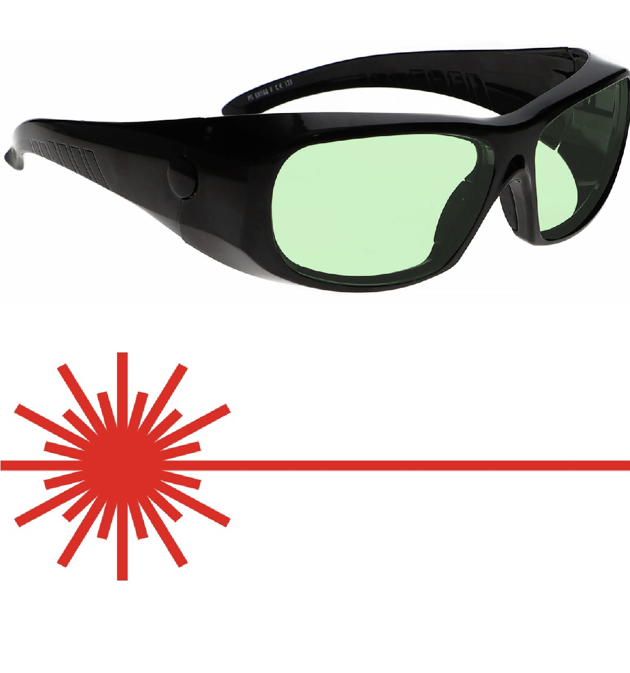 Phillips Safety C2KG5 Laser Safety Glasses 1375 Bent Temple Bars Black Frame