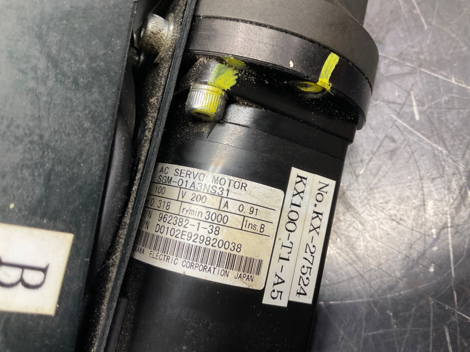 YASKAWA AC SERVO MOTOR SGM-01A3NS31 NITTO SEIKO #29A94PR2