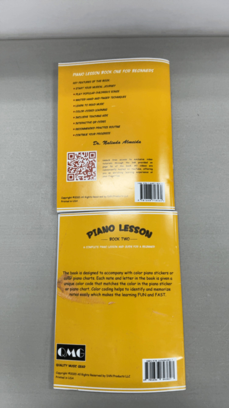 QMG Color Piano and Keyboard Stickers Book 1 and Book 2