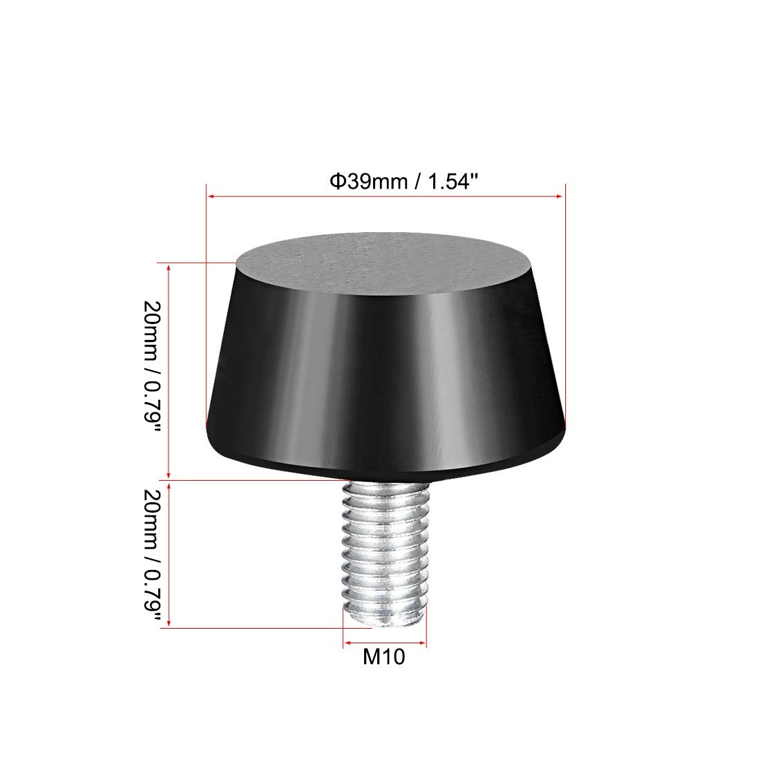 uxcell 38 x 20mm Conical Rubber MountVibration IsolatorsShock Absorber with M…