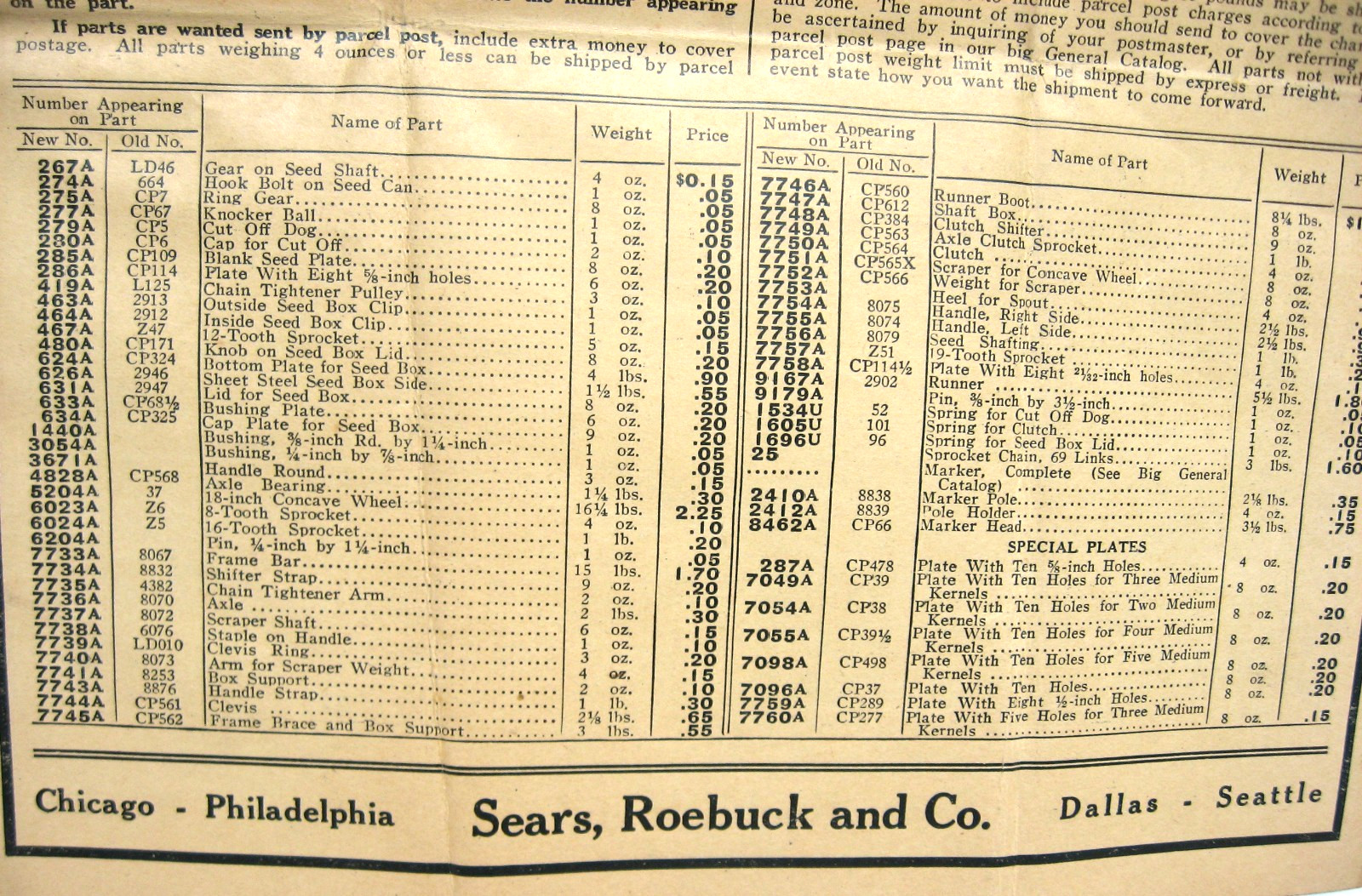 1924 DAVID BRADLEY Nos 2 & 3 Corn Drills Operating Instructions/Parts List SEARS