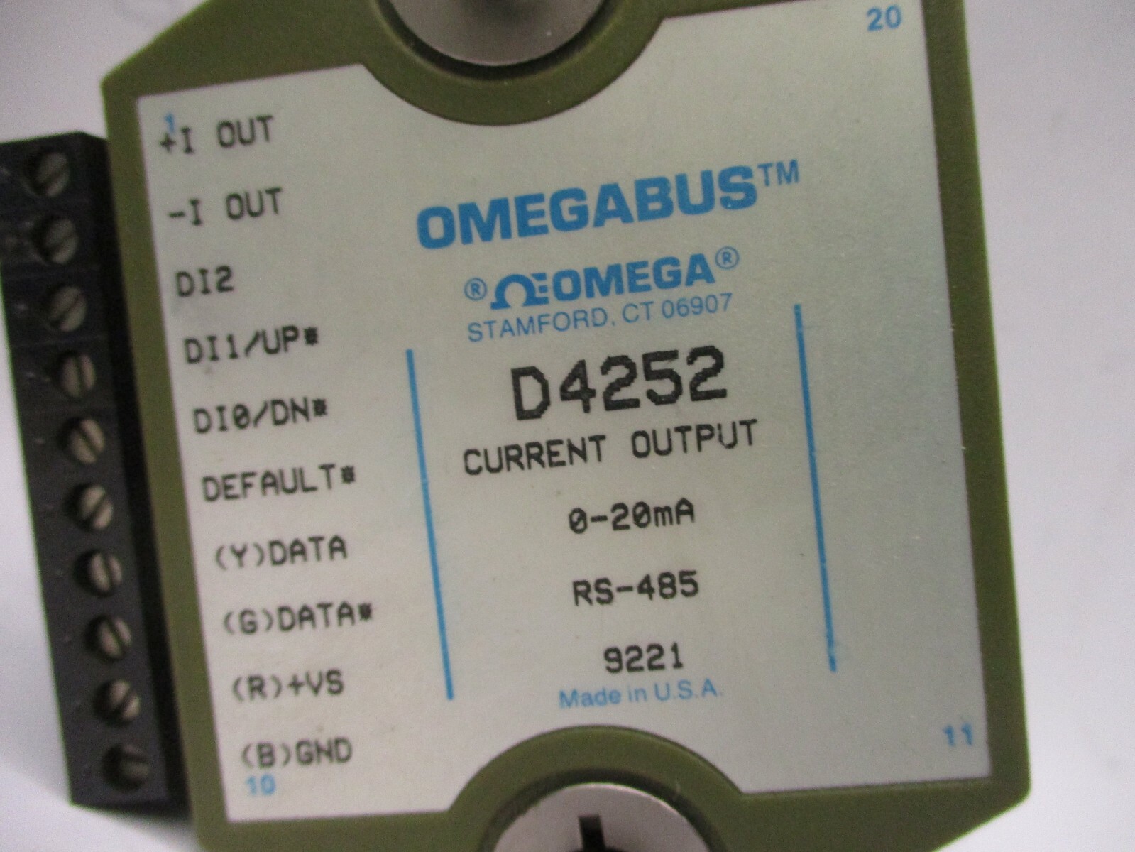 Current Output 0-20mA Omegabus D4252 RS-485 9221 A3729WVS