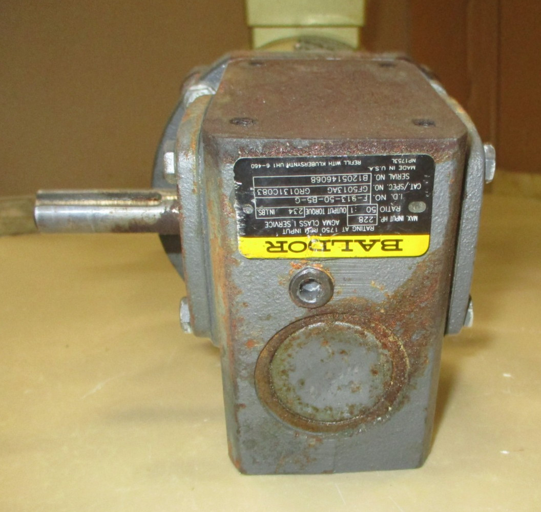 Baldor Motor and Gear Box 1750 RPM Max. Input H.P. 1.1 Ratio 5:1 A9043HM
