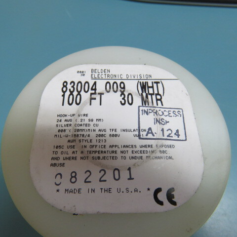 BELDEN 83004 009 100 Qty of 100 per Lot Hook-up Wire 24AWG 1C TFE 100ft SPOOL W