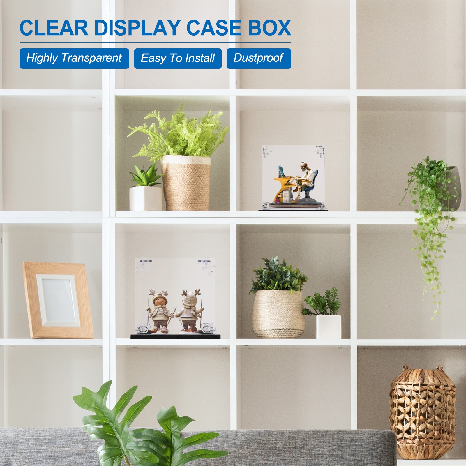 Acrylic Display Case, 11.8″x24.4″x8″ Clear Display Box Assemble Dustproof