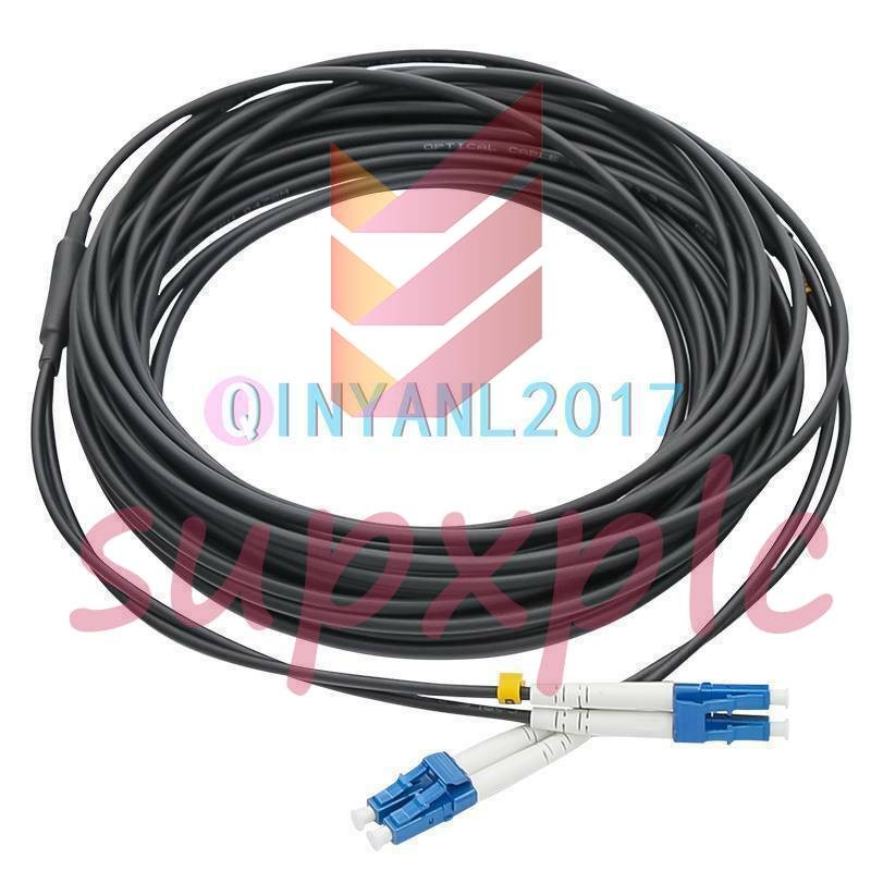 Black Armored Fiber Cable Duplex Fiber Optic Patch Cord 150M LC-LC UPC SM 9/125