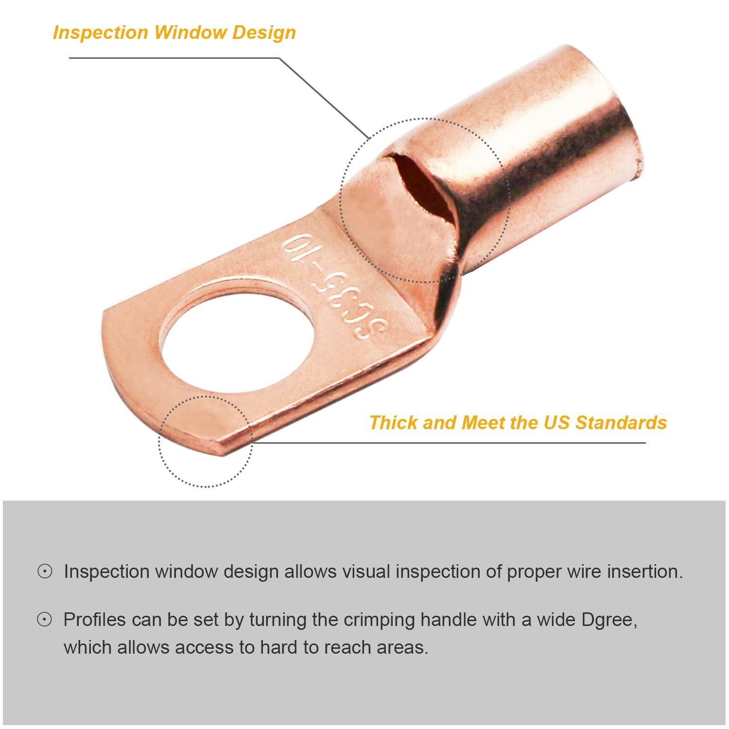 160Pcs Copper Wire Lugs AWG 2 4 6 8 10 12 Kit Battery Cable Ends Ring Terminals