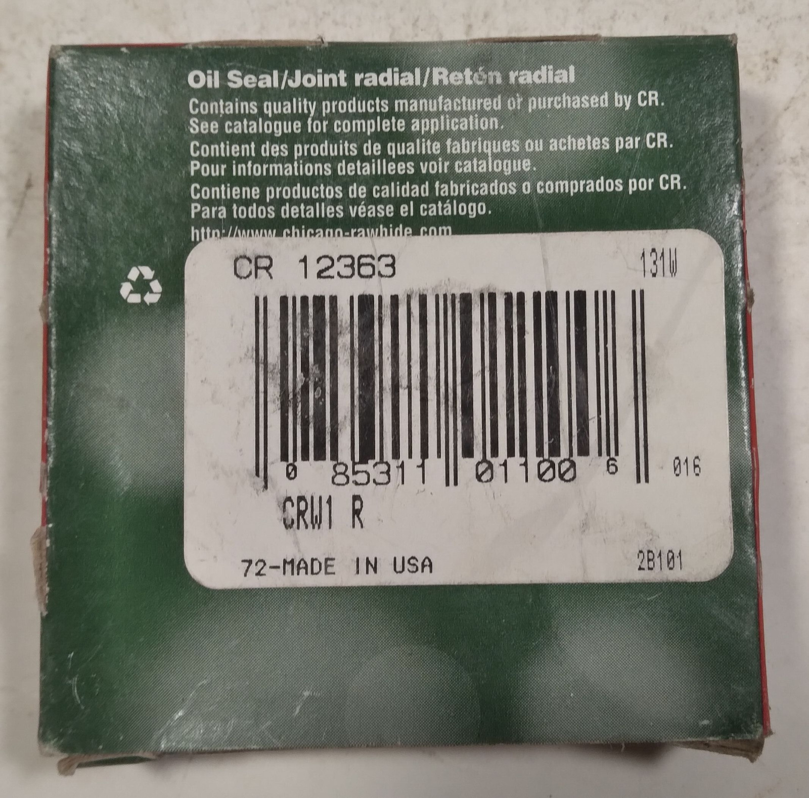 1 NEW CHICAGO RAWHIDE OIL SEAL 12363 NIB ***MAKE OFFER***