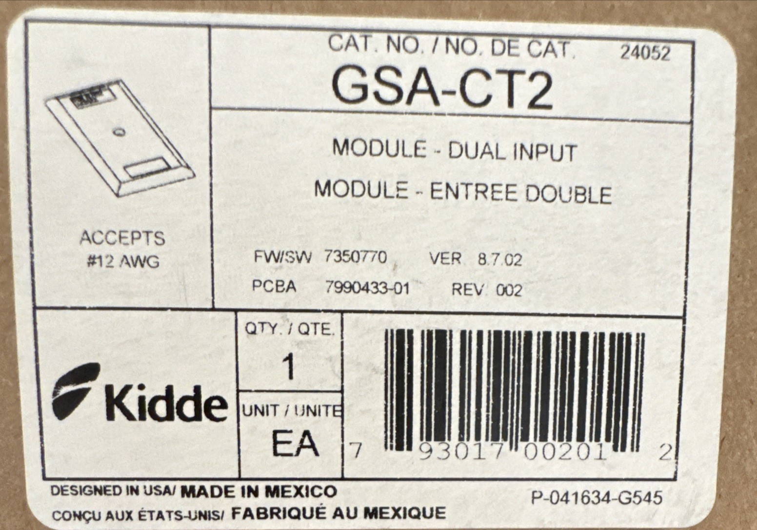 Kidde GSA-CT2 Dual Input Module