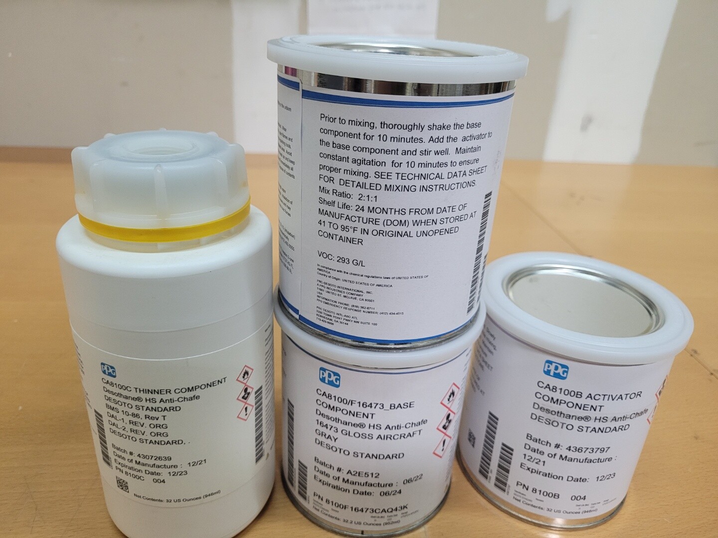 CA8100, PPG Aerospace/PRC-DeSoto Gray FS#16473, Anti-Chafe Coating KIT