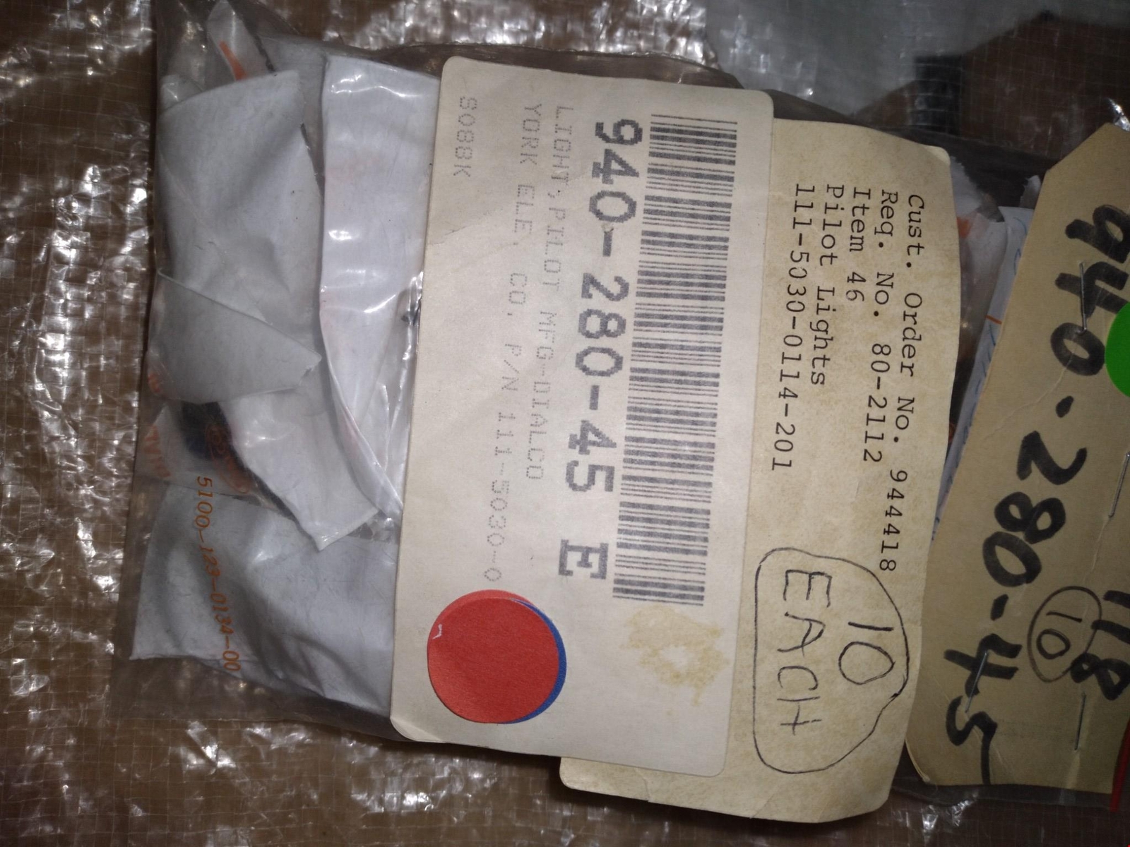 DIALCO PILOT LIGHTS 46 111-5030-0114-201 ,,, each