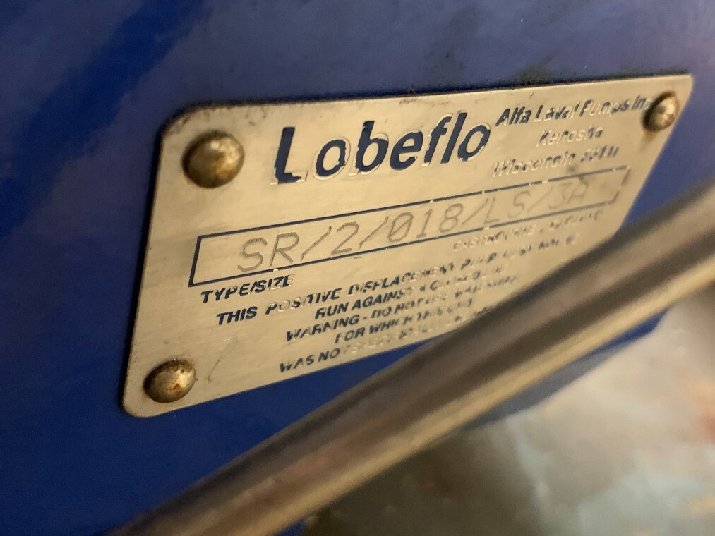 Lobeflo SR/2/018/LS/3A Positive Displacement Pump w/ Motor and Gear Reducer