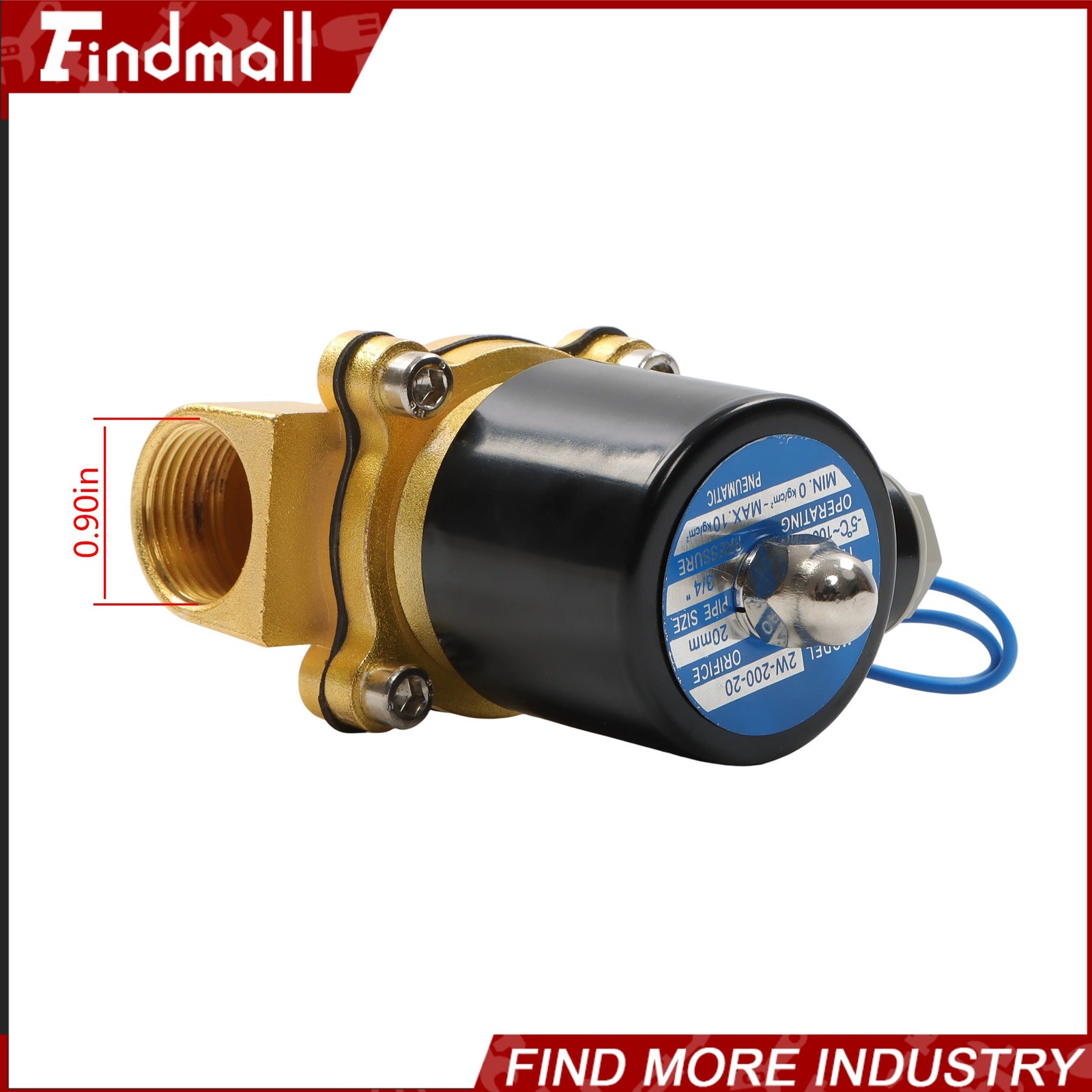 Findmall 3/4 Inch Solenoid Valve Air Water N/C Gas Oil Normally Closed 12V 220V