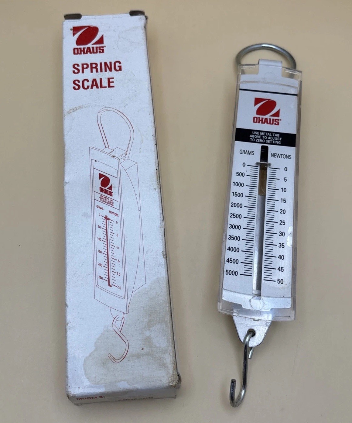 Ohaus 8008-MN Hanging Scale Linear 5000G/ 50N Capacity With Box