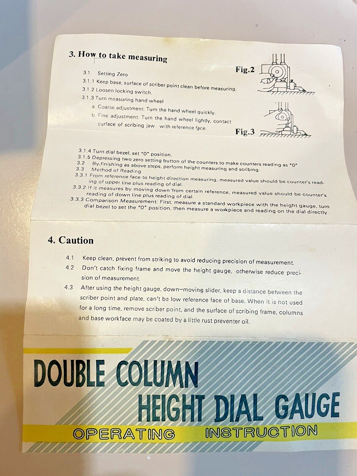 MG Double Column Height dial Gauge. 18″ x 6″ x 4″