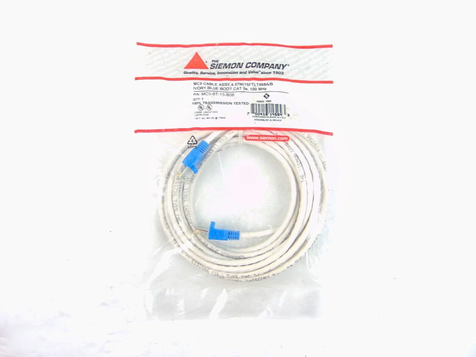 Siemon Company MC5 Cable Assembly MC5-8T-15-B06