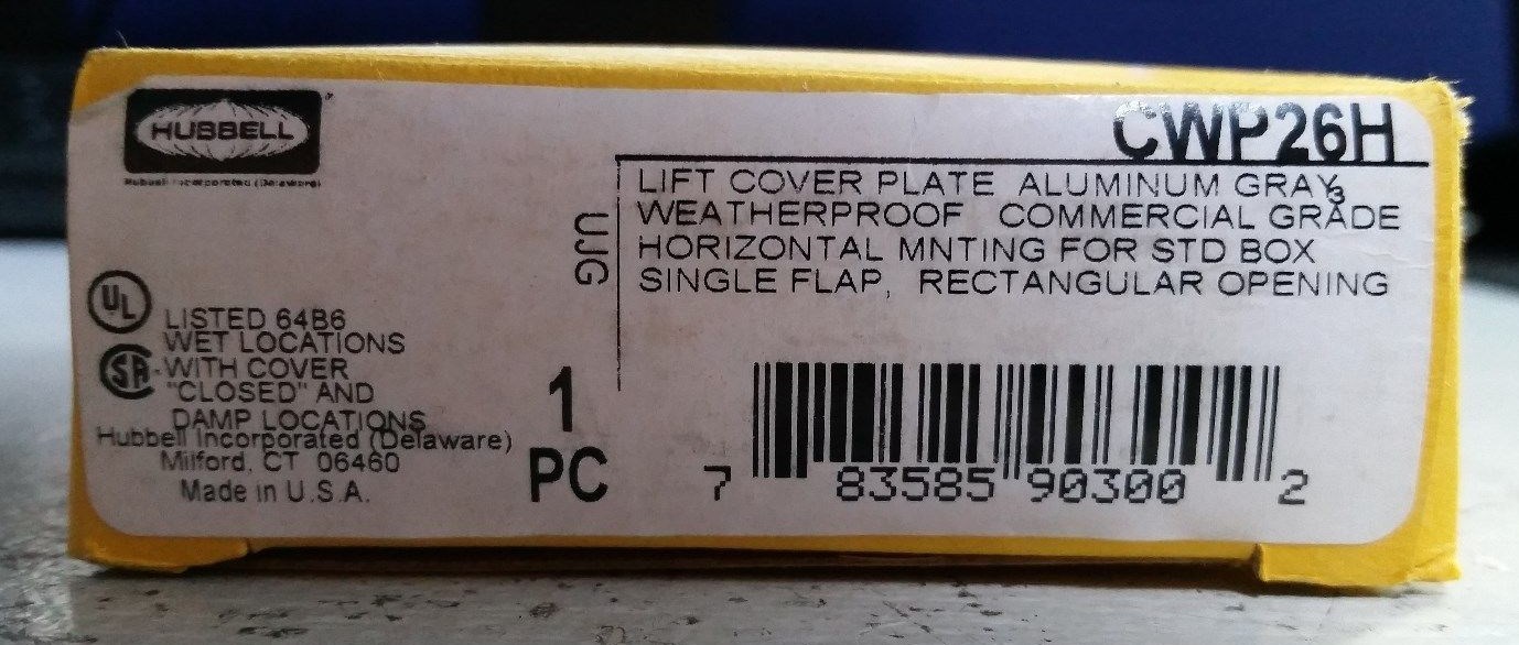 HUBBELL WEATHERPROOF PLATE CWP26H (Lot of 3)