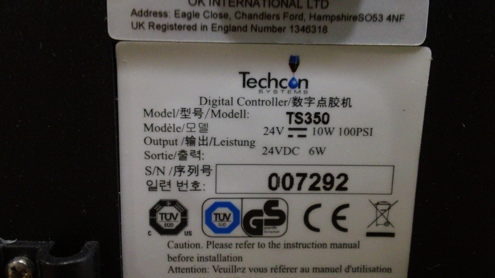 Techcon TS350 Digital Dispenser/Controller