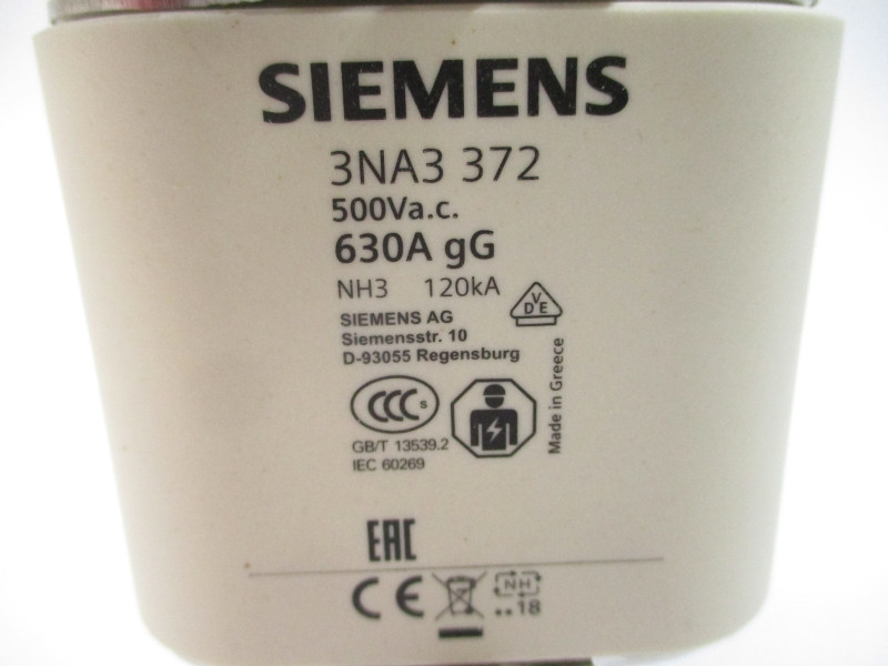 SIEMENS 3NA3372 500VAC 630A (PKG OF 3) NSMP