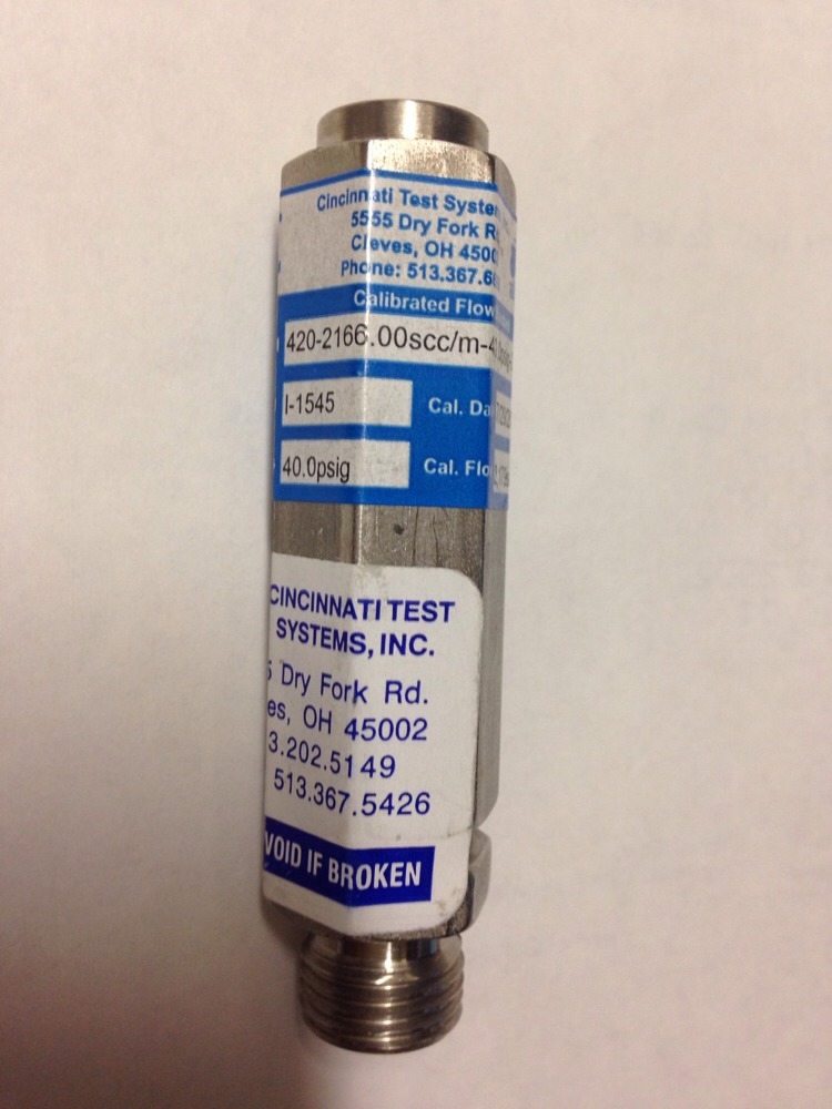 Cincinnati Test Systems 420-2166.00scc/m-40.0psig-21, EX0I1545, I-1545#1645Q3