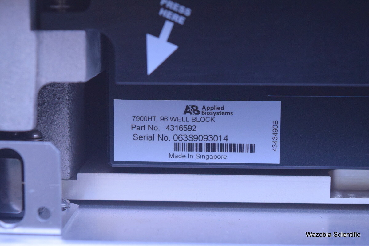 APPLIED BIOSYSTEMS 7900HT FAST REAL TIME PCR SYSTEM 4330966 96 WELL BLOCK 431659