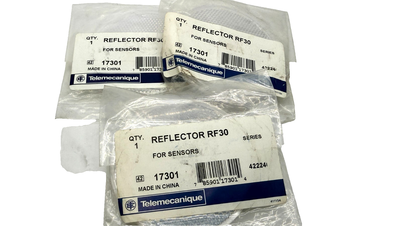 Lot of 3x TELEMECANIQUE RF30 3″ Round Sensor Reflector
